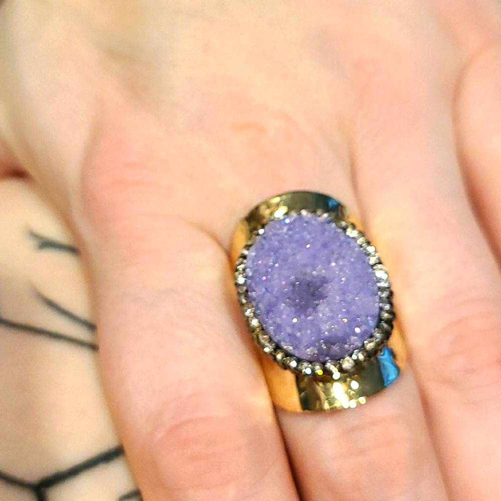 Beautiful Adjustable Druzy Ring - image 2